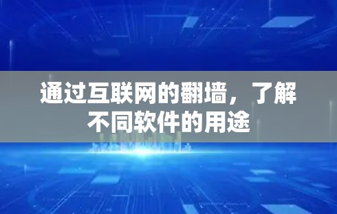 通过互联网的翻墙,了解不同软件的用途 通过互联网的翻墙,了解不同软件的用途