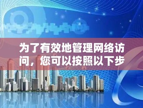 为了有效地管理网络访问，您可以按照以下步骤进行