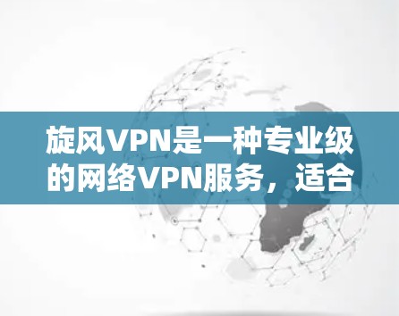 旋风VPN是一种专业级的网络VPN服务，适合需要高安全性和可靠性的用户。以下是使用旋风VPN的步骤指南
